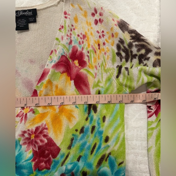 Vintage Fredini floral cropped drape cardigan silk cashmere Y2K - Picture 5 of 7